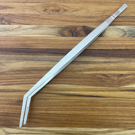 *DISCONTINUED* Mercer Tool Precision Plus 11.75” Satin Plating Tongs w/ Curved Tip
