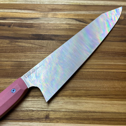 Meglio Production 10" Satin Kiritsuke 2.0 w/ Pink G10 Handle