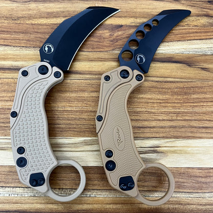 Reate EXO-K 3" PVD Tan Gravity Karambit w/ Trainer Knife