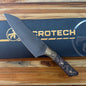 Microtech Signature Series Culinary 8" DLC Chef's Knife w/ Bronze Titanium Bolster & Livewire Carbon Fiber Handle