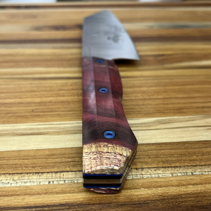 Meglio Blade Show Semi-Custom 6.5" Satin Kiritsuke w/ Lasered Phoenix & Red Primavera Handel