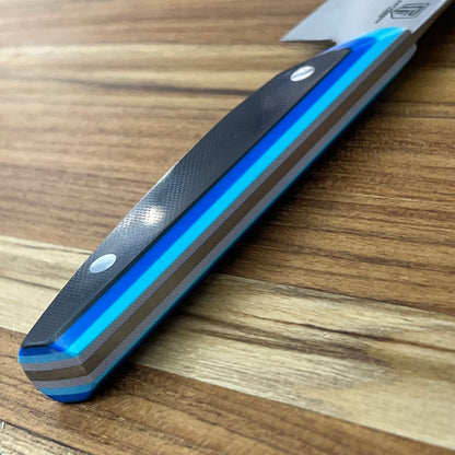 Patterson Forge Semi-Custom 120mm (4.75") Petty w/ Retro Blue TRD G10 Handle