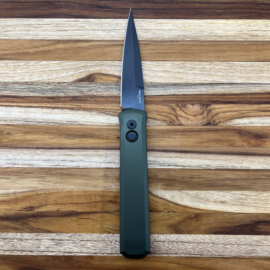 Pro-Tech Godfather 4"  DLC Auto w/ OD Green Aluminum Handle