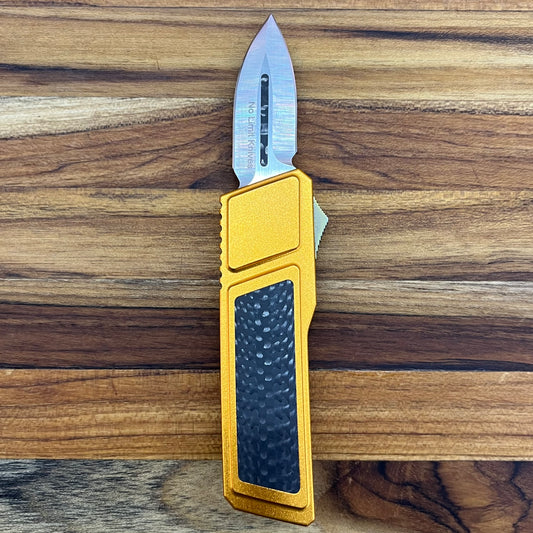 No Limit Akuma 2" Auto w/ Orange Gold Aluminum & Carbon Fiber Inlay