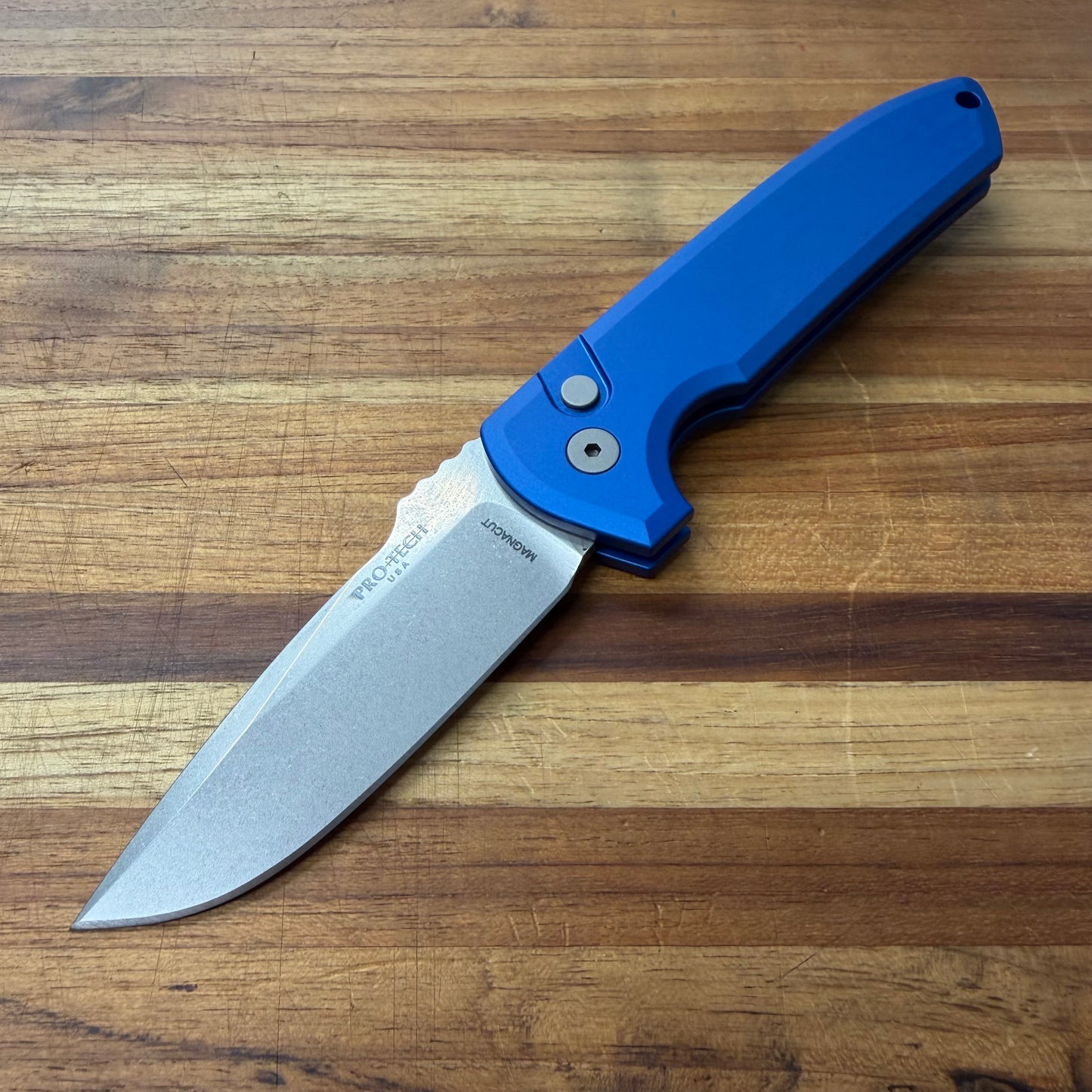 Pro-Tech Rockeye 3.25" Auto w/ Blue Aluminum Handle