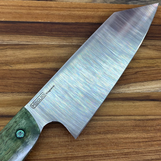 Meglio Blade Show Semi-Custom 6.5" Satin Kiritsuke w/ Green Mango Handle