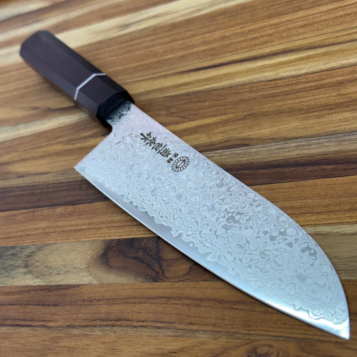 Kikuichi ZA69 Layer Damascus 180mm (7") Santoku