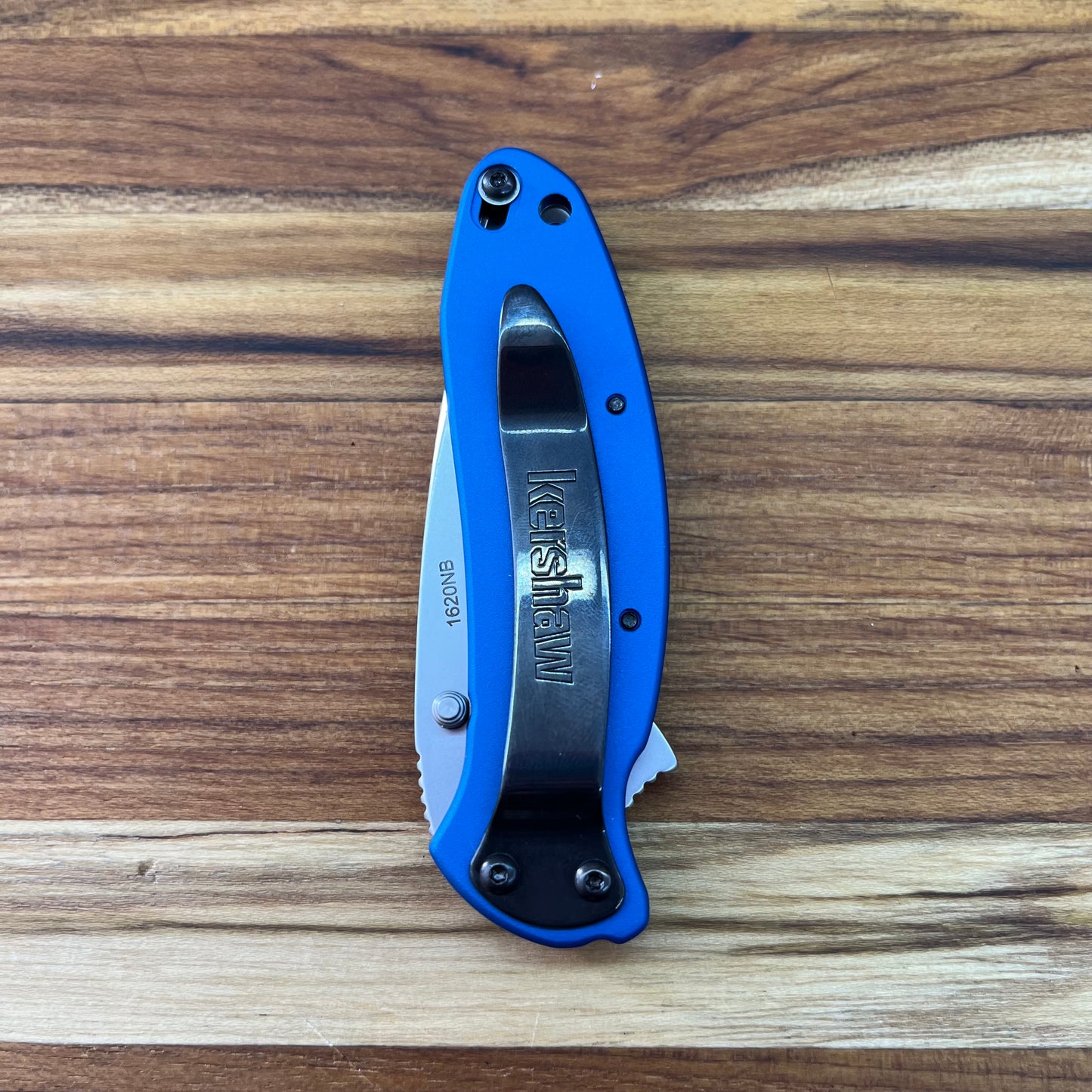 Kershaw Scallion 2.5" Flipping Knife w/ Navy Blue Aluminum Handle