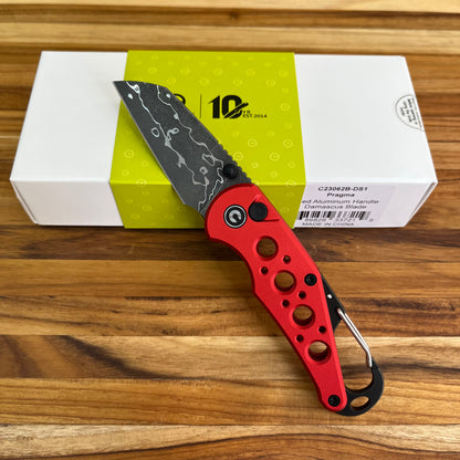 Civivi Pragma 2.25" Folding Knife w/ Carabiner Clip & Red handle