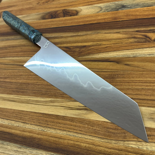 Baldwin Blades 9.5" K-Tip Gyuto in 1095 w/ Blue Black Ash Handle