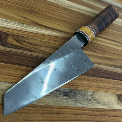 3rd Hill Customs Damasteel 170mm (6.75") Honesuki w/ Koa Handle