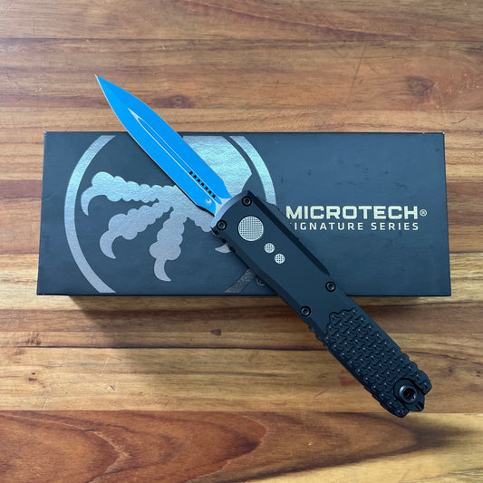 Microtech Ultratech Gen IV D/E 3.5" OTF w/ Jedi Tri-Grip Textured Black Aluminum Handle