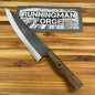 Running Man Forge Custom 215mm (8.5") Thin Forged Gyuto w/ Brown Curly Walnut Handle