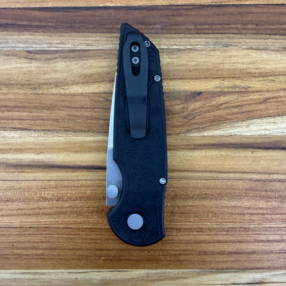Pro-Tech TR-3 Integrity 3.5" Folding Knife w/ Black Topographic Textured Aluminum Handle