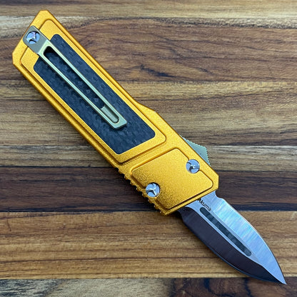 No Limit Akuma 2" Auto w/ Orange Gold Aluminum & Carbon Fiber Inlay