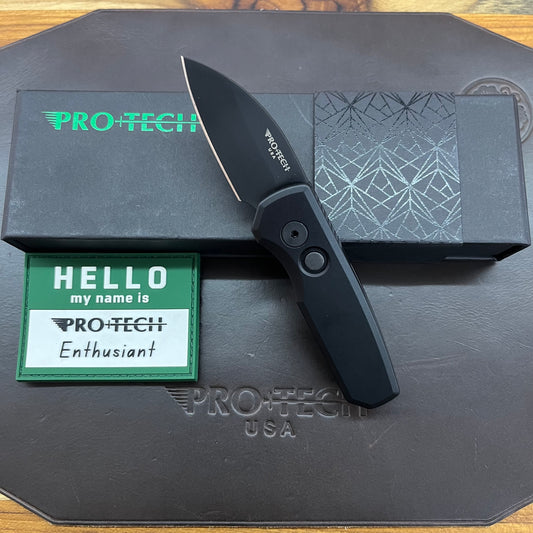Pro-Tech Runt 5 2" All Black Auto Wharncliffe w/ Black Aluminum Handle