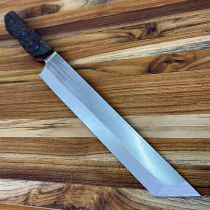 Meglio Blade Show Custom 10" PD#1 Sakimaru Sujihiki w/ S-Grind & Orange Dark Matter Carbon Fiber Handle