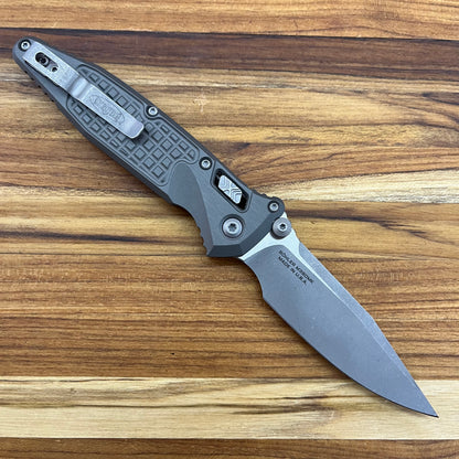 Microtech Socom Ram-Lok S/E 4" Folding Knife w/ Natural Clear Frag Aluminum Handle