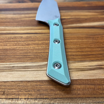 Microtech Culinary 4.2" Santoku w/ Caribbean Blue G10 Handle