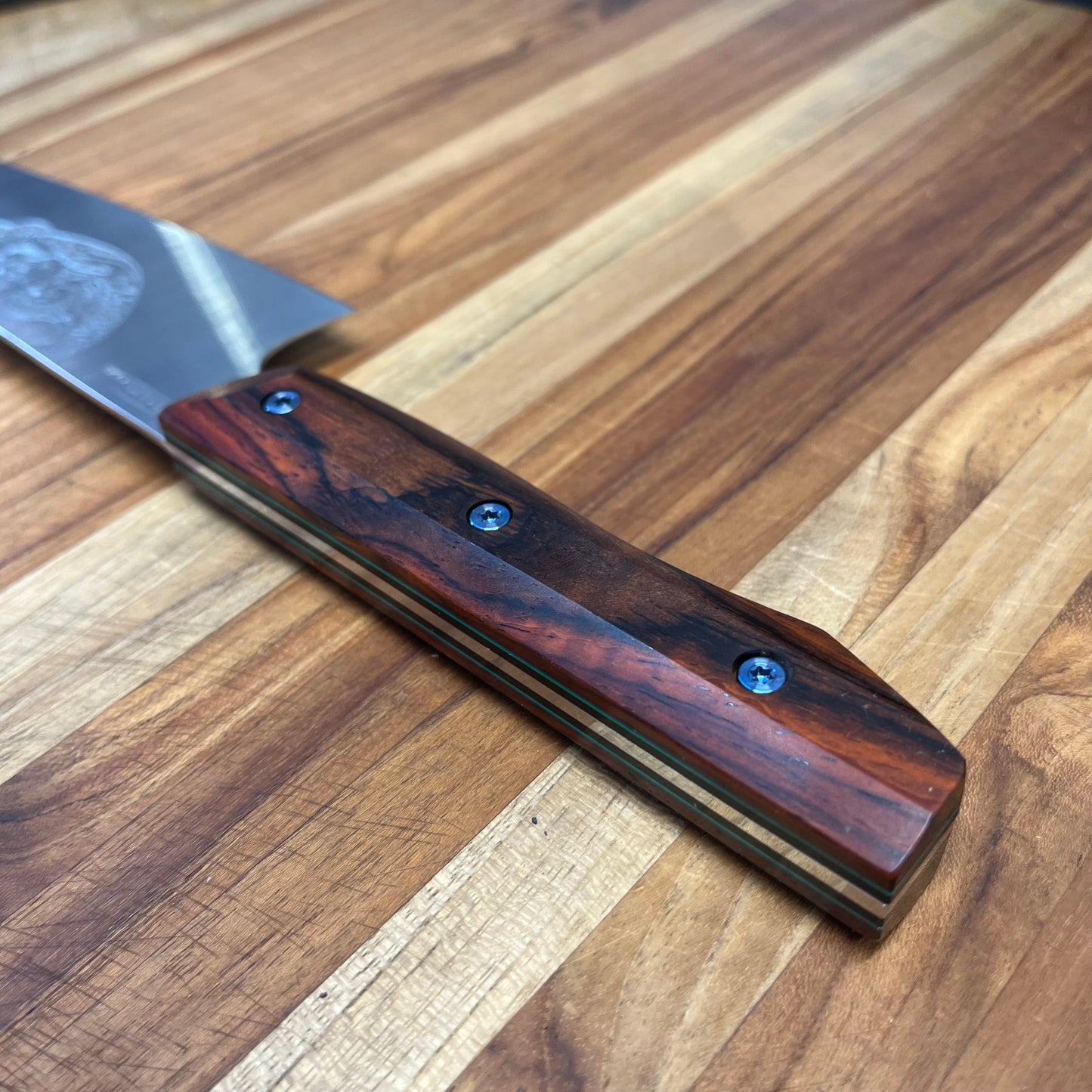 Meglio Semi-Custom 6.5" CD#1 Satin Kiritsuke w/ Lasered Sugar Skull & Cocobola Handle