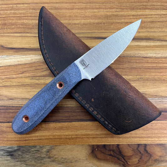 Patterson Forge 70mm (2.75") Fixed Blade w/ Denim Micarta Handle