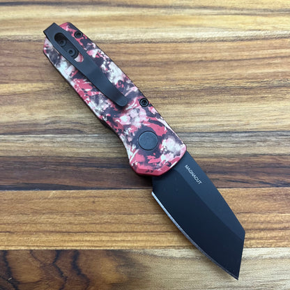 Pro-Tech Runt 5 2" Auto w/ DLC Reverse Tanto Blade & Crimson Tiger Camo Aluminum Handle