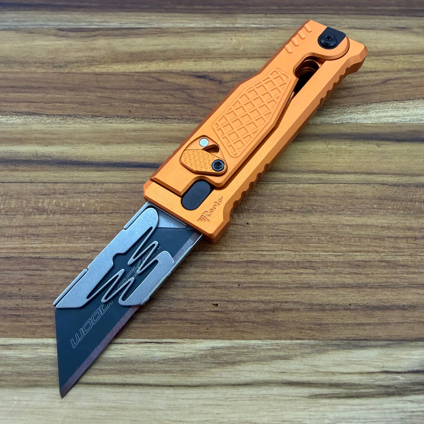 Reate Exo-U Gravity 2.5" Utility Knife w/ Orange Diamond Handle