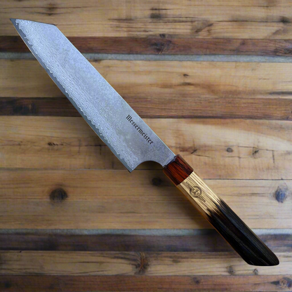 Messermeister *Limited Edition* Edward Lee Collaboration 8" Black Damascus Chef's Knife w/ K-Tip & Maker's Mark Bourbon Barrel Handle