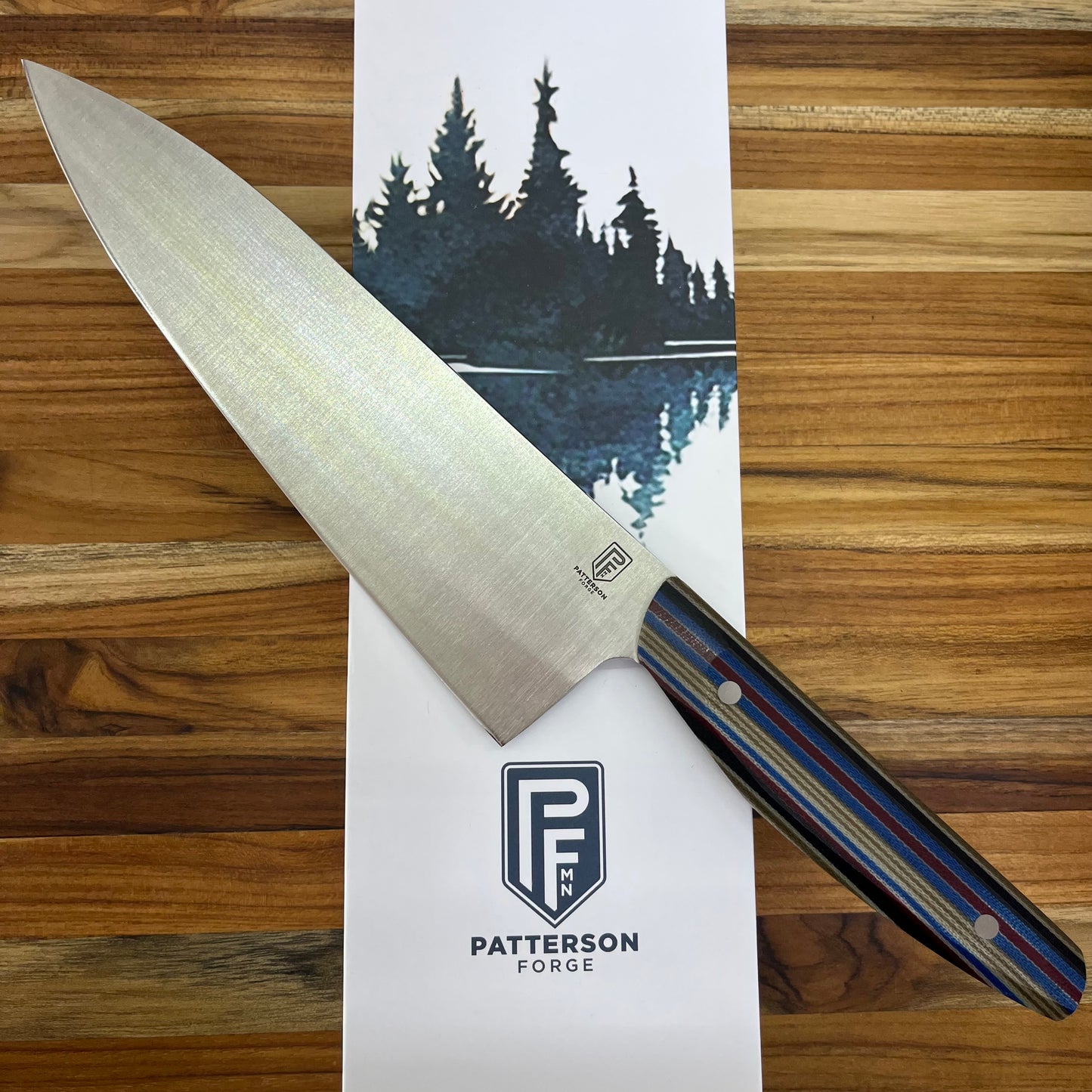 Patterson Forge Semi-Custom 200mm (8") Chef's Knife w/ Navajo Blanket G-Carta Handle