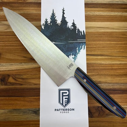 Patterson Forge Semi-Custom 200mm (8") Chef's Knife w/ Navajo Blanket G-Carta Handle