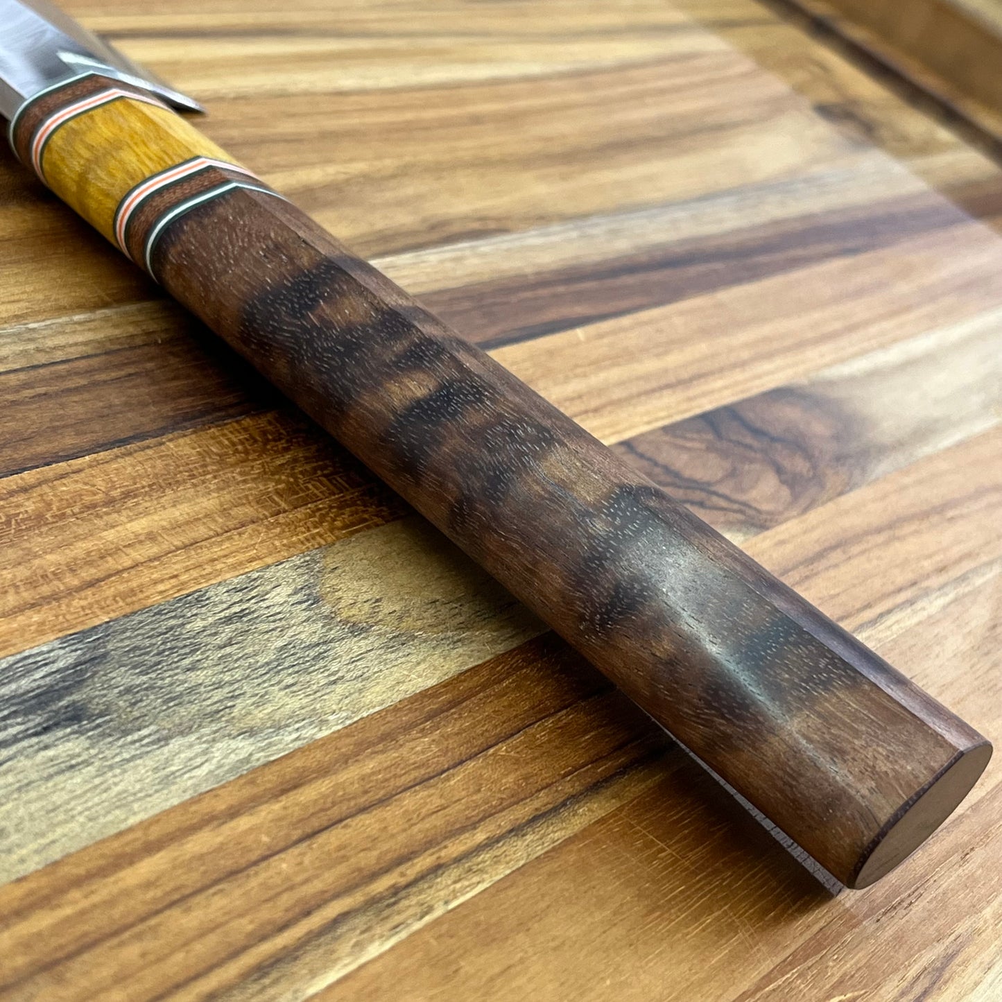 3rd Hill Customs Damasteel 170mm (6.75") Honesuki w/ Koa Handle