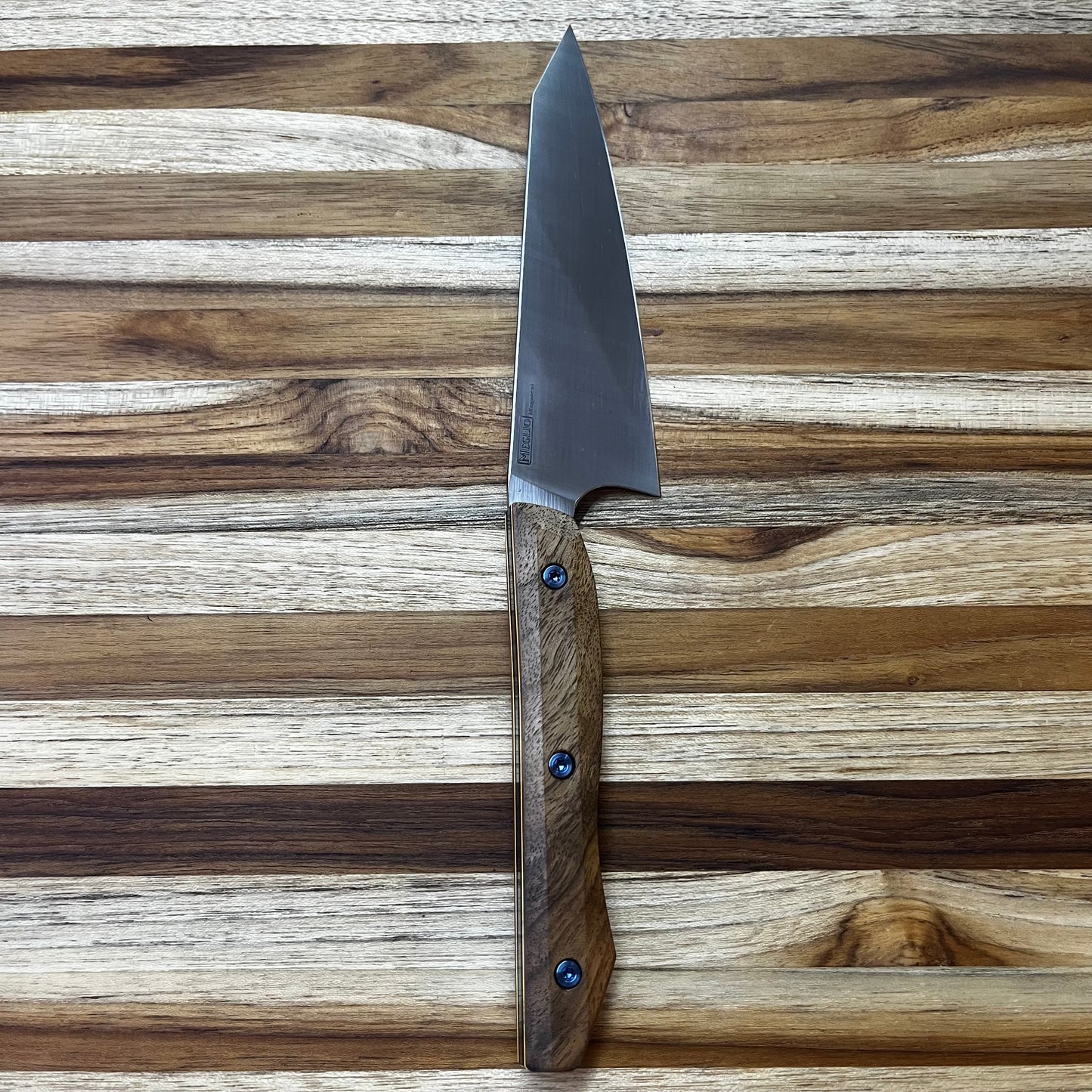 Meglio Semi-Custom 5.25" Satin Petty w/ Bastogne Walnut Handle