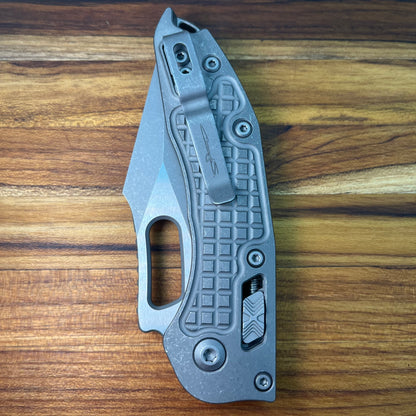 Microtech Marfione Select Stitch 3.5" Folding Knife w/ RAM-LOK & Frag Titanium Handle