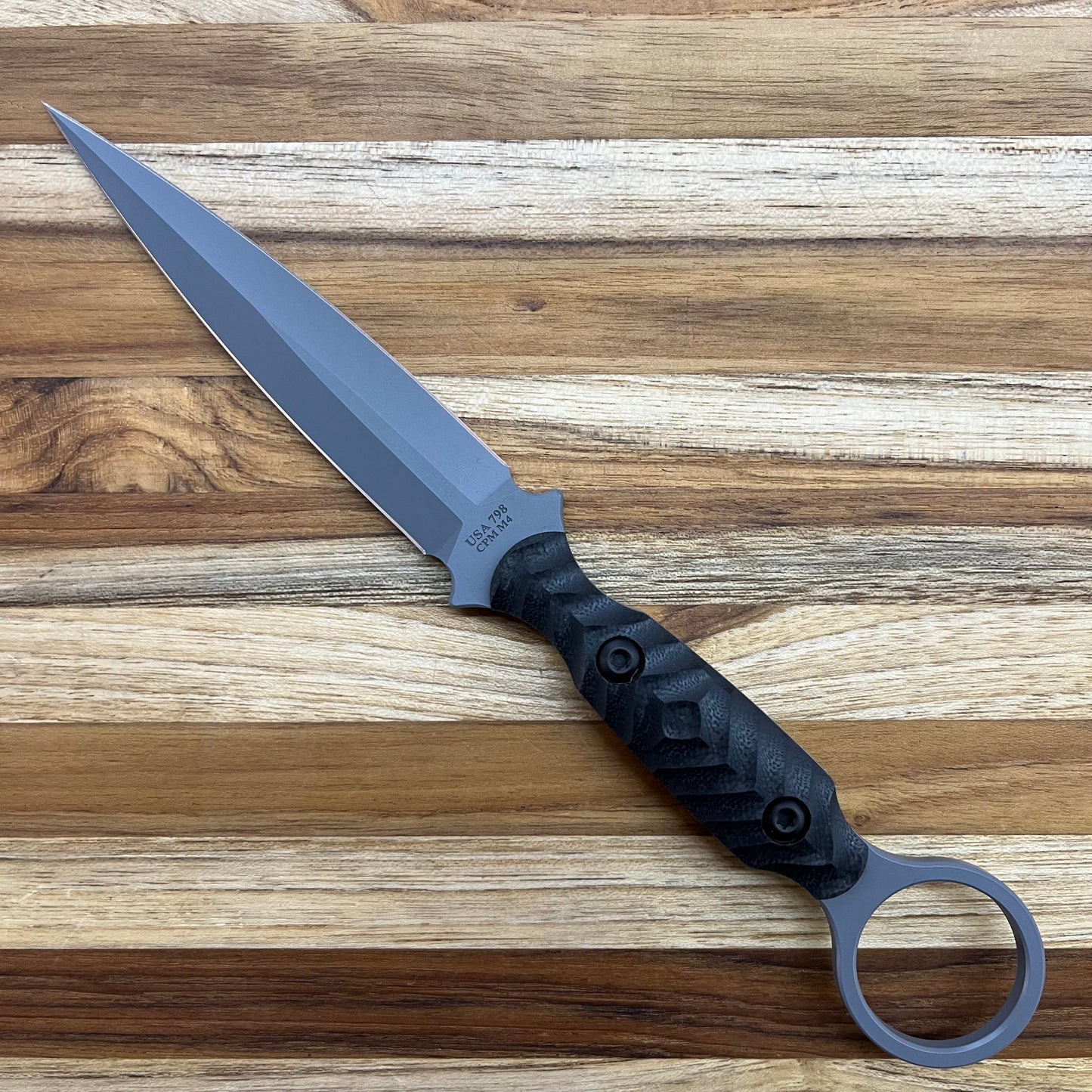 Toor SOF D/E 4.25" Phantom Grey Specter R Fixed Blade w/ Finger Ring