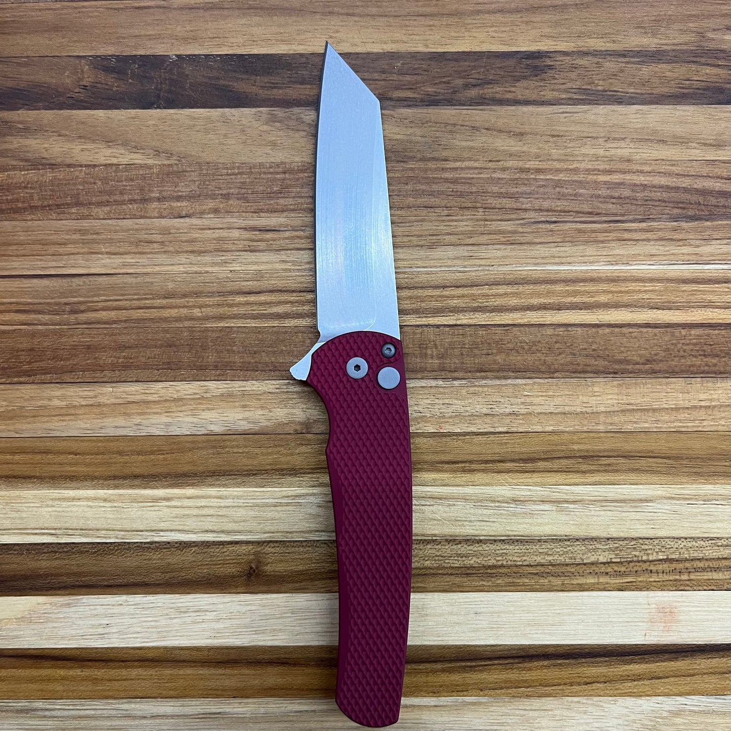 Pro-Tech Malibu 3.25" Flipper w/ Red Textured Handle