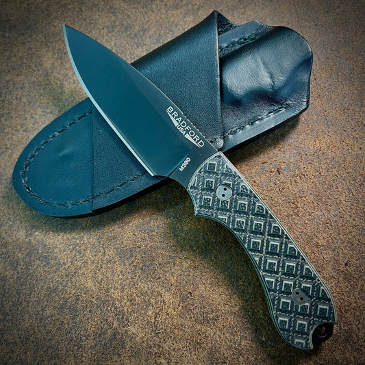 Bradford Knives Guardian 3 M390 Textured OD Green/Black Black DLC Fixed Blade