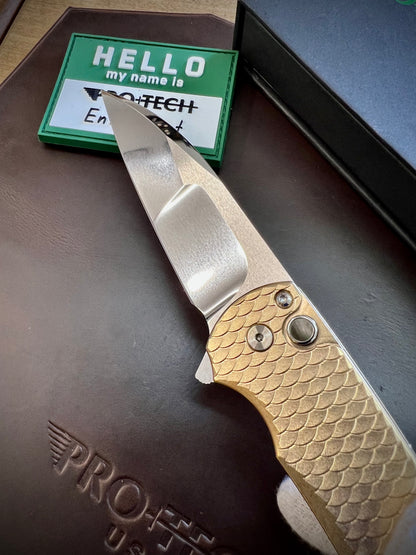 Pro-Tech Custom 2023 018 Malibu Mike Irie AlBronze Dragonscale Wharncliffe