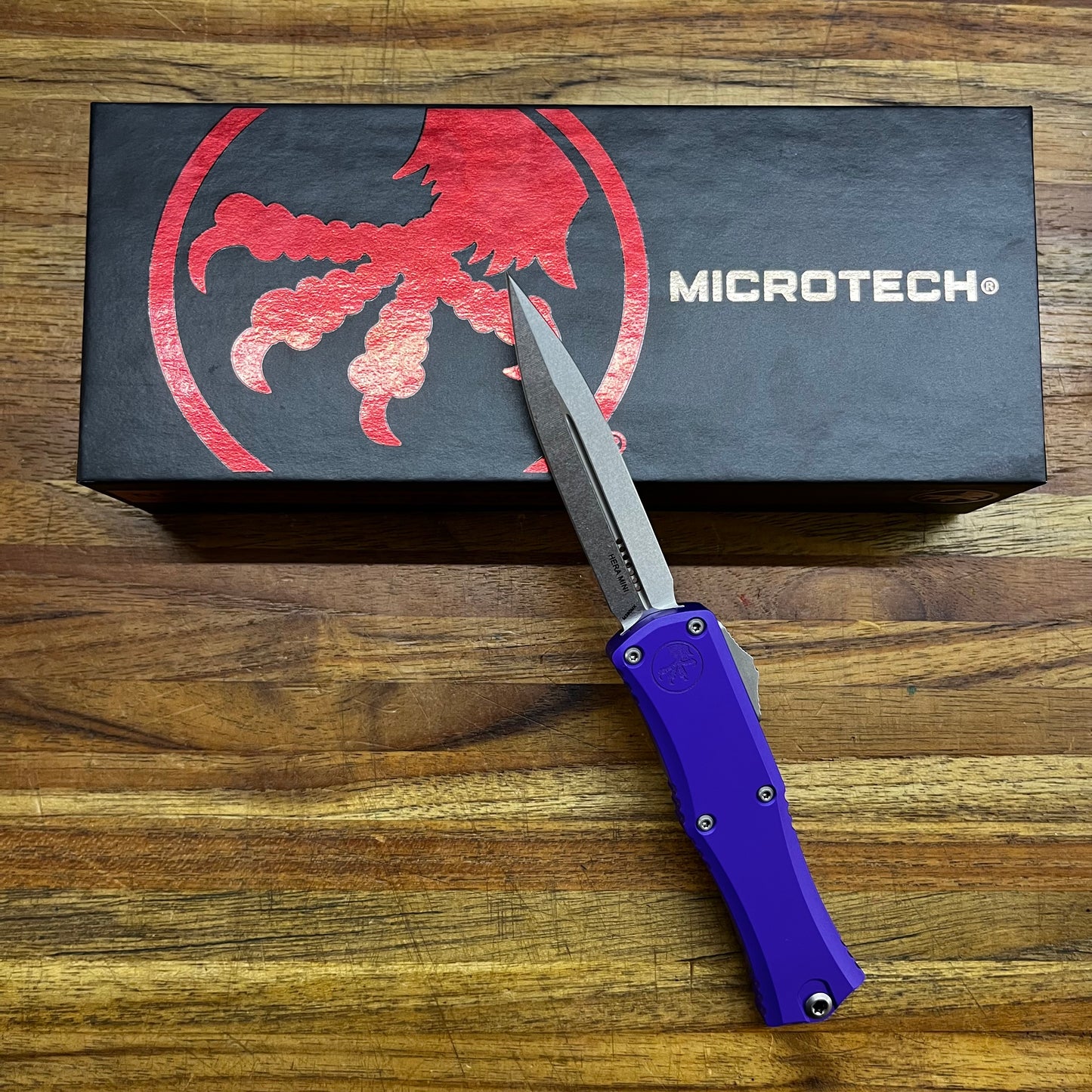 Microtech Hera II Mini 3" OTF w/ Purple Handle