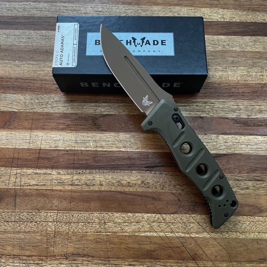 Benchmade Adamas 3.75" Auto w/ OD Green G10 Handle & Nylon Sheath