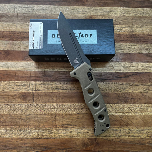 Benchmade Adamas 3.75" Auto w/ Tan G10 Handle & Nylon Sheath