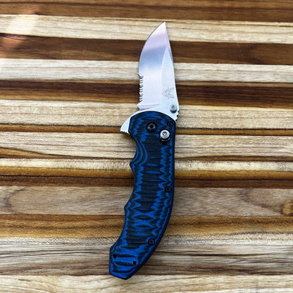 *DISCONTINUED* Benchmade Ball AXIS 3.25" P/S Flipping Knife w/ Blue/Black G10