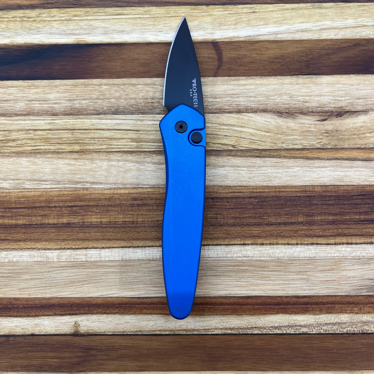 Pro-Tech Half Breed 2" Auto w/ Blue Newport Handle