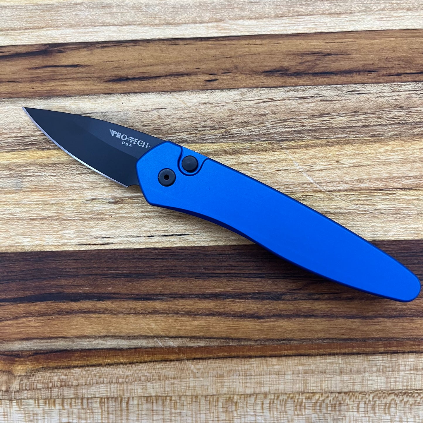 Pro-Tech Half Breed 2" Auto w/ Blue Newport Handle