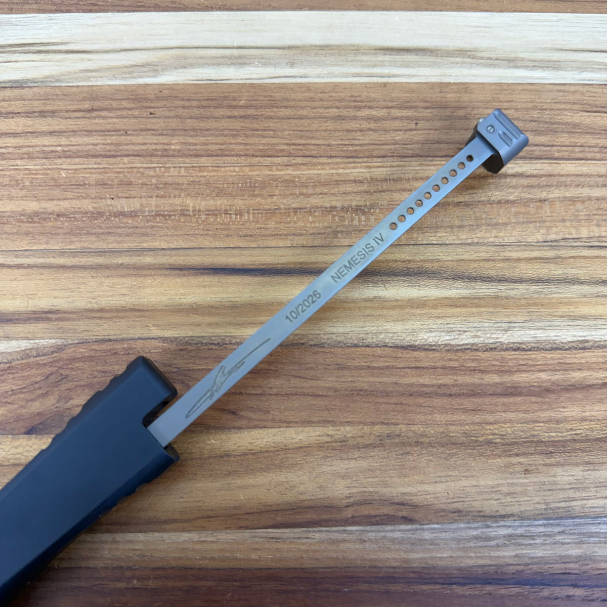 Microtech Marfione Select Nemesis IV 4.25" Single-Action OTF w/ Baker Forge Coppermai Damascus