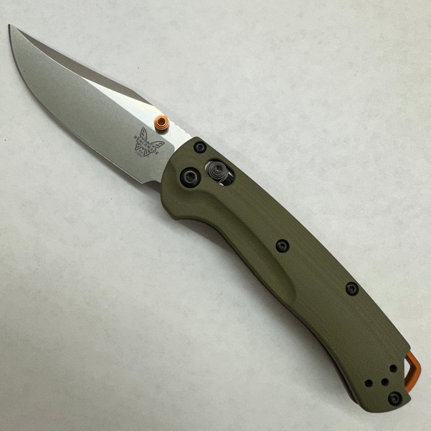 Benchmade Mini Taggedout 3" Folding Knife w/ OD Green G10 Handle