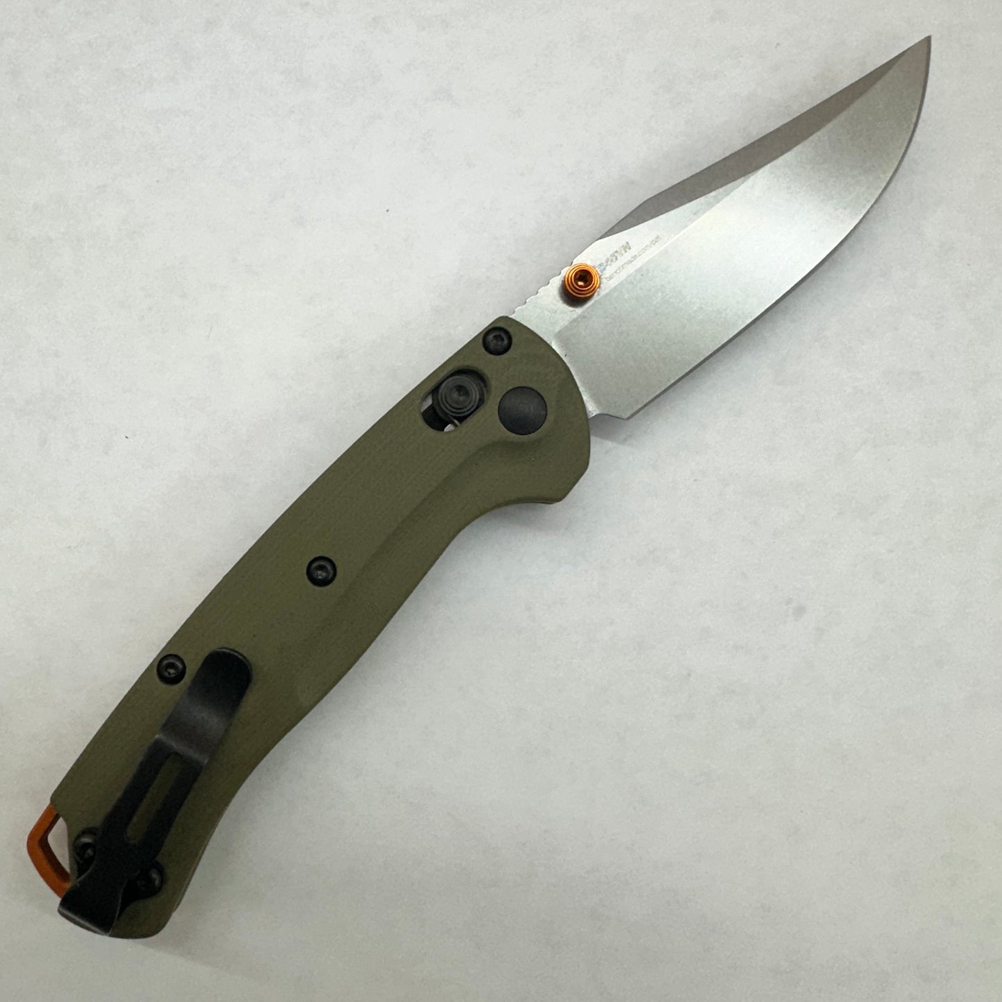 Benchmade Mini Taggedout 3" Folding Knife w/ OD Green G10 Handle