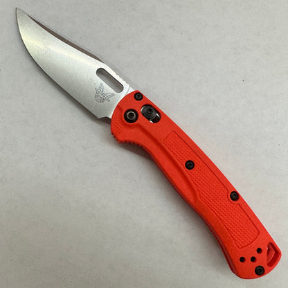 Benchmade Mini Taggedout 3" Folding Knife w/ Orange Grivory Handle