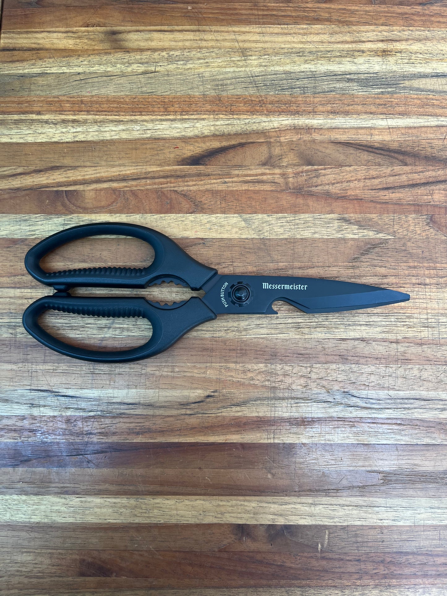 Messermeister 9" Black Titanium Push Button Take-Apart Multi Shears