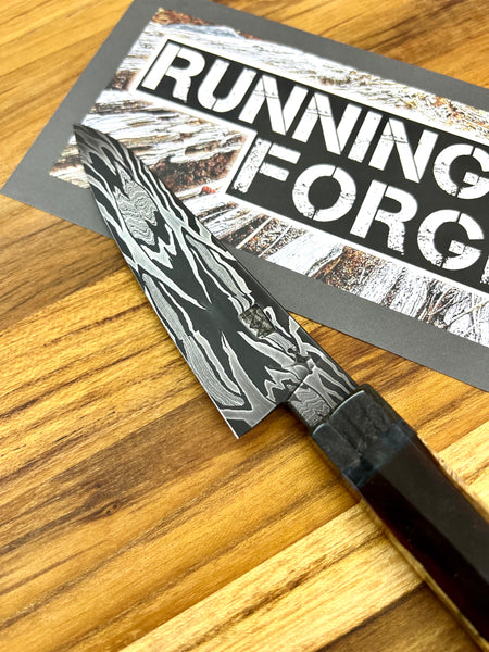 Running Man Forge 4" Custom Damascus Paring Knife