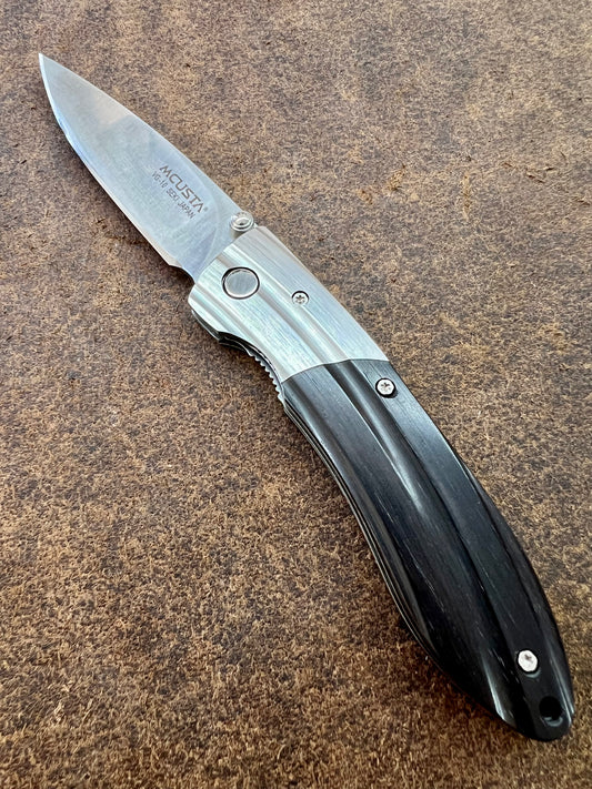 Mcusta MC-142G 3.75" Shinra Mixture Ripple SPG2 San Mai Pakkawood Folder